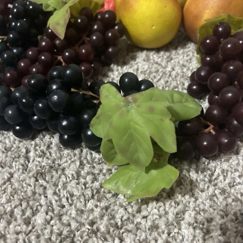 Faux Fake Fruit Realistic Plastic Rubber‎ Decorative Mix Lot 12 Pears Grapes